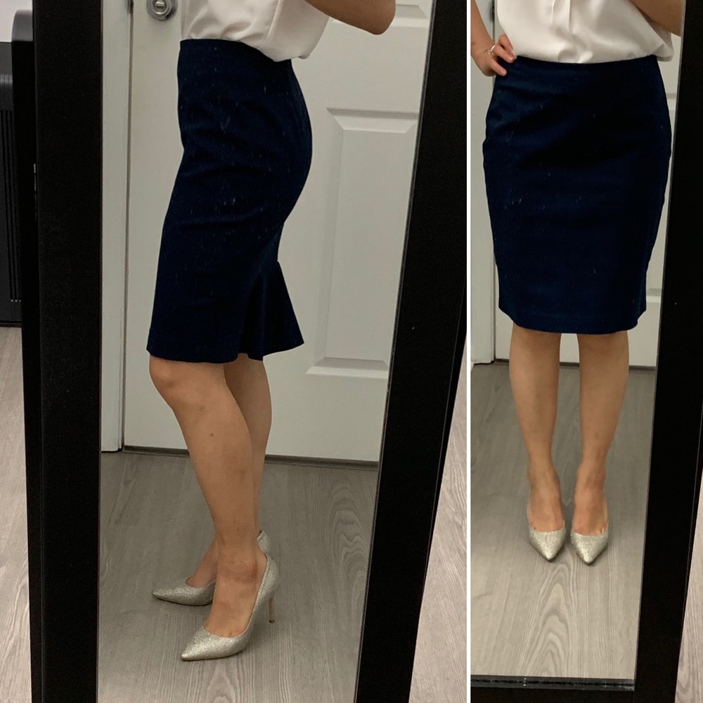 Ann Taylor suit skirt blue